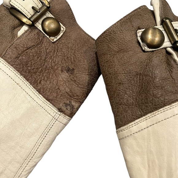 Manas Tall Fold-Down Faux Fur Lined Leather Boots, Sz 38 - Picture 16 of 16